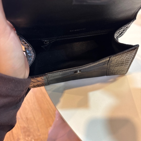 BALENCIAGA Hourglass XS Crocodile-Embossed Top Handle Bag - Picture 7 of 8